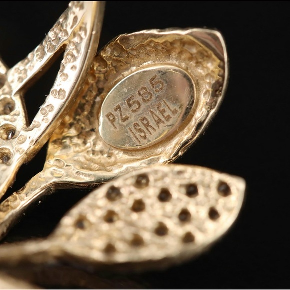 Adi Paz 14K Yellow Gold 0.17 CTW Diamond Foliate Ring - Picture 7 of 9